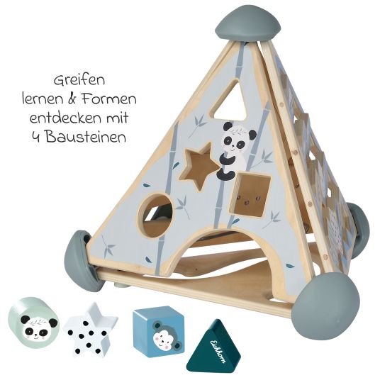 Eichhorn Pyramid play center with pegging game, memory, music function & marble run - Panda