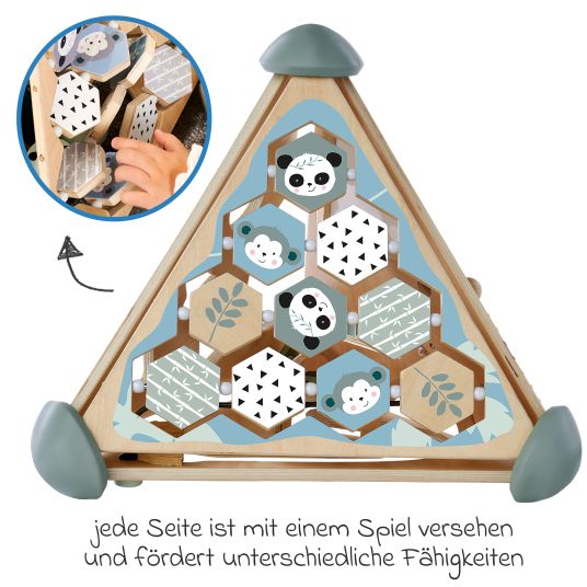 Eichhorn Pyramid play center with pegging game, memory, music function & marble run - Panda