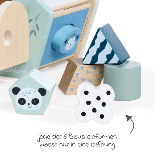 Eichhorn Pegging game / peg box with 6 stones - Panda