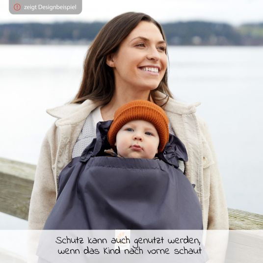 Ergobaby 2-1 Wetterschutz Rain and Wind Cover für Babytragen inkl. Tasche - Charcoal