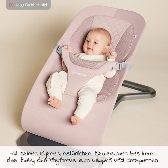 Ergobaby 3in1 Evolve Bouncer Babywippe ab Geburt -Kleinkind 3 Jahre (2,5 kg-13,2 kg) inkl. Neugeborenen-Einsatz - Blush Pink