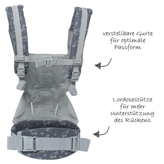 Ergobaby Baby carrier 360 for 4 carrying positions with lordosis support - Trunks Up