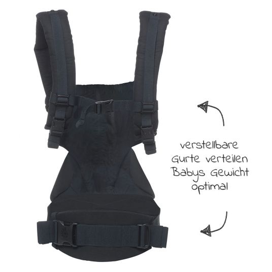 Ergobaby Baby Carrier 360 incl. 2 in 1 Winter Cover - Pure Black
