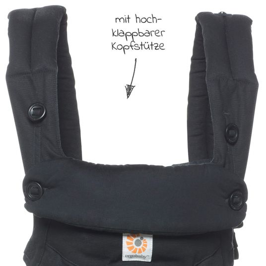 Ergobaby Baby Carrier 360 from birth incl. newborn insert Easy Snug Natural & 2 in 1 Winter Cover - Pure Black
