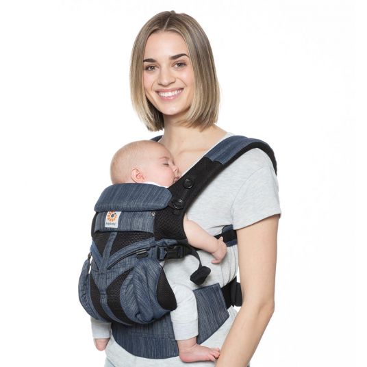 Ergobaby Omni 360 Cool Air Mesh Baby Carrier for 4 Wearing Positions - Indigo Weave