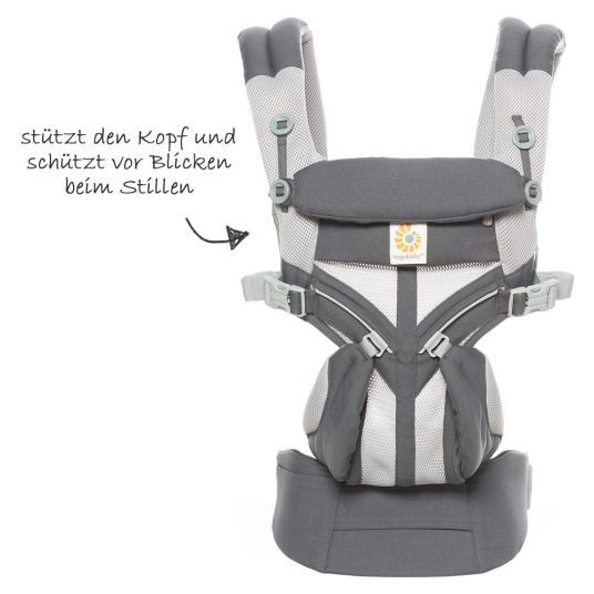 Ergobaby Baby carrier Omni 360 Cool Air Mesh for 4 carrying positions with lordosis support - Carbon Grey