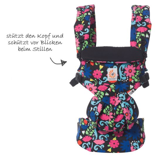 Ergobaby Omni 360 baby carrier for 4 carrying positions with lordosis support - French Bull Flores