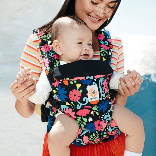 Ergobaby Omni 360 baby carrier for 4 carrying positions with lordosis support - French Bull Flores