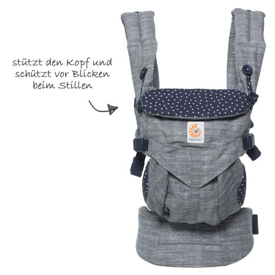 Ergobaby Omni 360 baby carrier for 4 carrying positions with lordosis support - Star Dust
