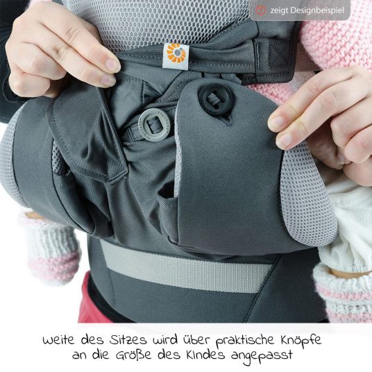 Ergobaby Babytragen-Set 360 Cool Air Mesh Paket von Geburt an inkl. Neugeboreneneinsatz Cool Air Easy Snug Natural - Onyx Black
