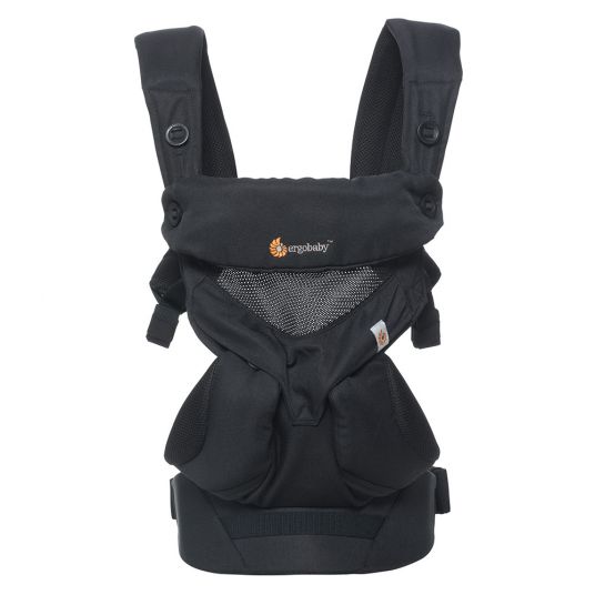 Ergobaby Baby Carrier Set 360 Cool Air Mesh Package from birth incl. newborn insert Cool Air Easy Snug Natural - Onyx Black