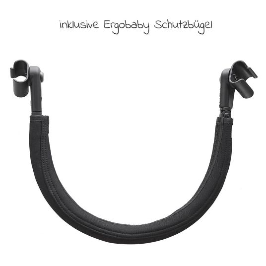 Ergobaby Buggy & Sportwagen Metro+ ab Geburt bis 4 Jahre (22 kg) 7,8 kg inkl.Schutzbügel & XXL Zubehörpaket - Black