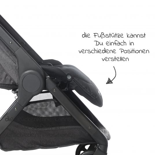 Ergobaby Buggy & stroller Metro+ from birth to 4 years (22 kg) with only 7.8 kg incl. rain cover - Black
