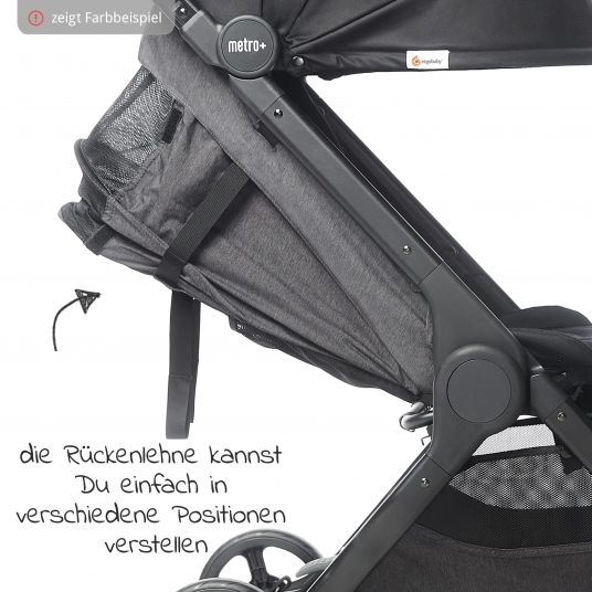 Ergobaby Buggy & Sportwagen Metro+ ab Geburt bis 4 Jahre (22 kg) mit nur 7,8 kg inkl. Regenschutz - Slate Grey
