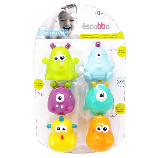 Escabbo Bath spray figure 6er pack - Happy Monster