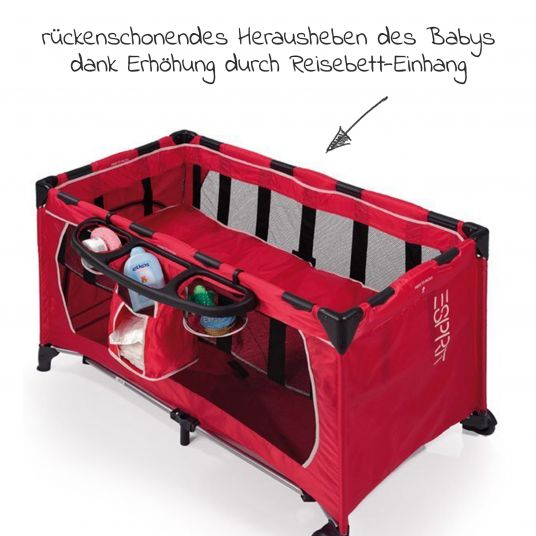 Esprit Reisebett-Einhang & Pflegebox - Basic Red