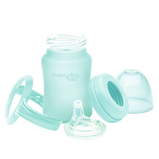 Everyday Baby Glas-Trinkbecher Sippy Cup mit Silikonmantel 150 ml - Mint Green