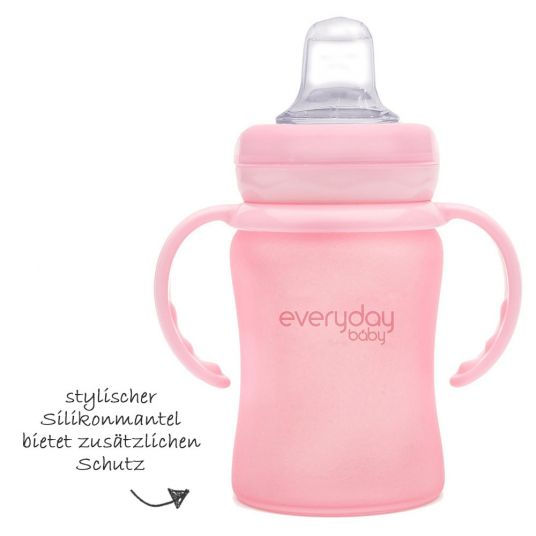 Everyday Baby Glas-Trinkbecher Sippy Cup mit Silikonmantel 150 ml - Rose Pink