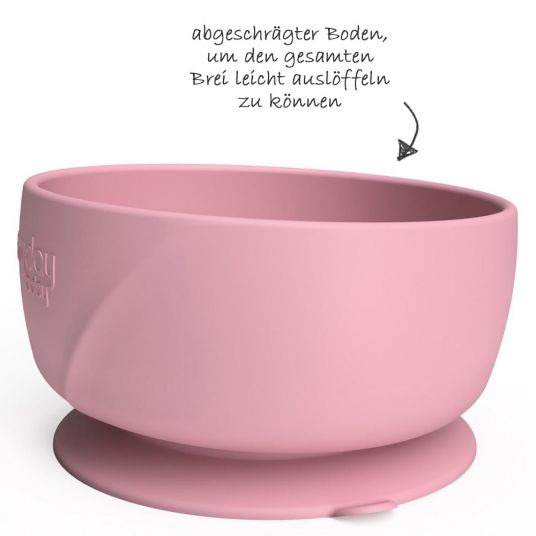 Everyday Baby Silicone Eating Bowl with Suction Base - Purple Rose