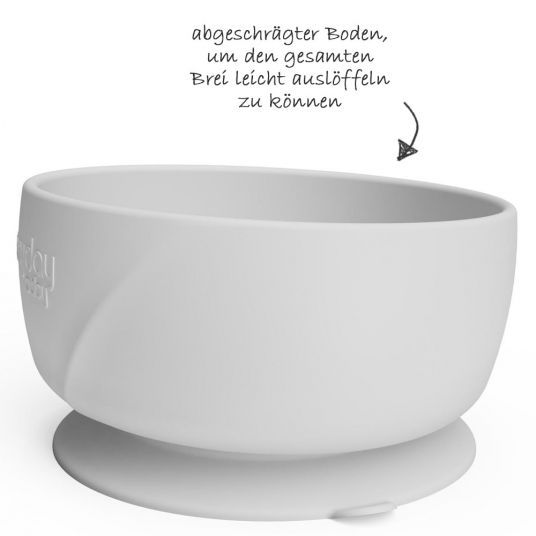 Everyday Baby Silicone food bowl with suction base - Quiet Grey