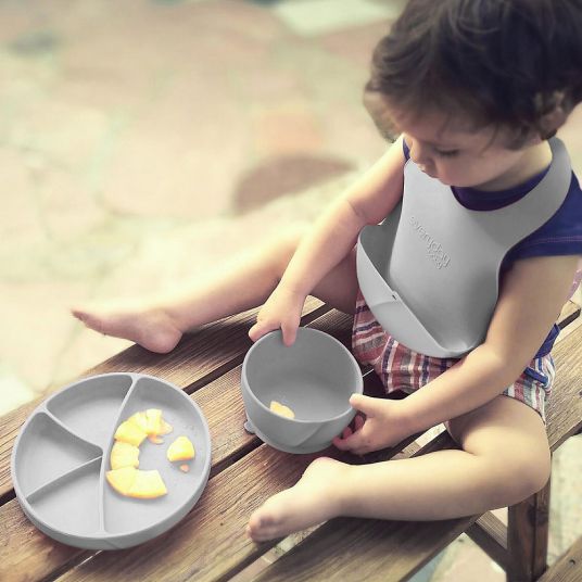 Everyday Baby Silikon-Esslernschüssel mit Saugfuß - Quiet Grey
