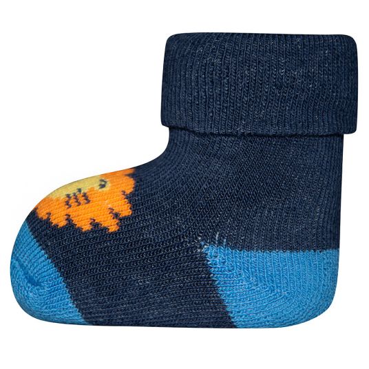 Ewers First Baby Socks 3 Pack - Jungle - Blue - Sizes 0 - 4 months