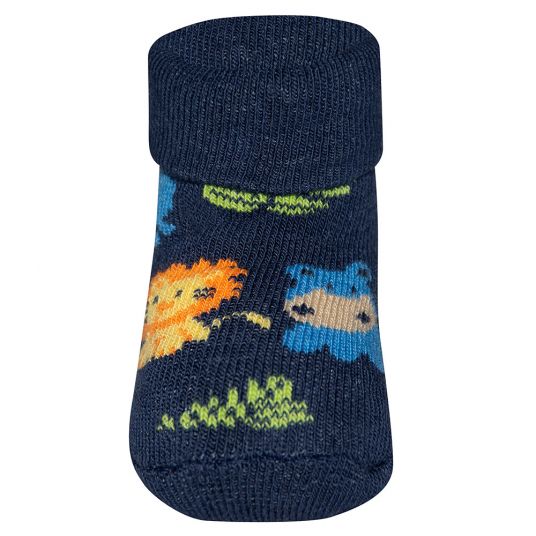 Ewers First Baby Socks 3 Pack - Jungle - Blue - Sizes 0 - 4 months