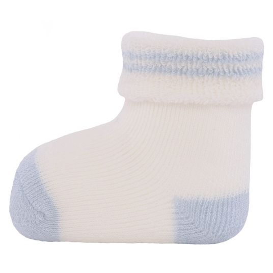 Ewers First Time Socks 3 Pack - Size 0 - 4 Months - Light Blue White