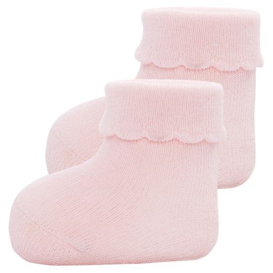 Ewers First Baby Socks 3 Pack - Pink Beige Pink - Size 0 - 4 months