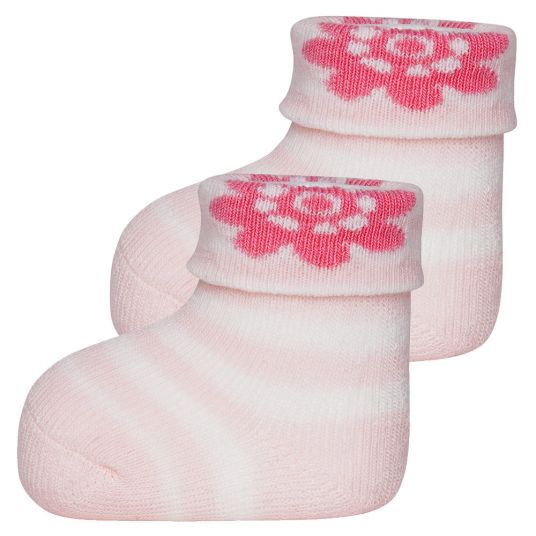 Ewers First Baby Socks 3 Pack - Pink White Pink - Size 0 - 4 months