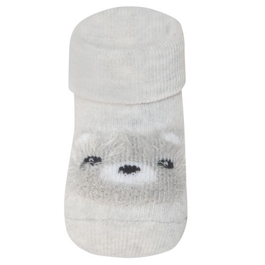 Ewers First Baby Socks 3 Pack - Stars - Light Grey Offwhite Melange - Sizes 0 - 4 months