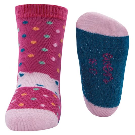 Ewers Crawling socks cat pink - dots size 17/18