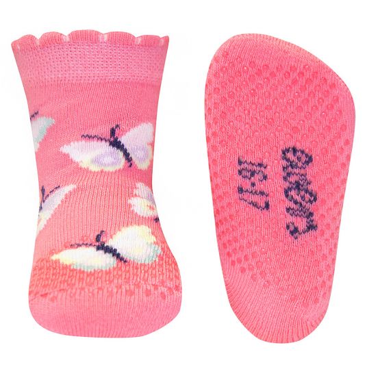 Ewers Crawling socks - Butterflies Pink - Size 17/18