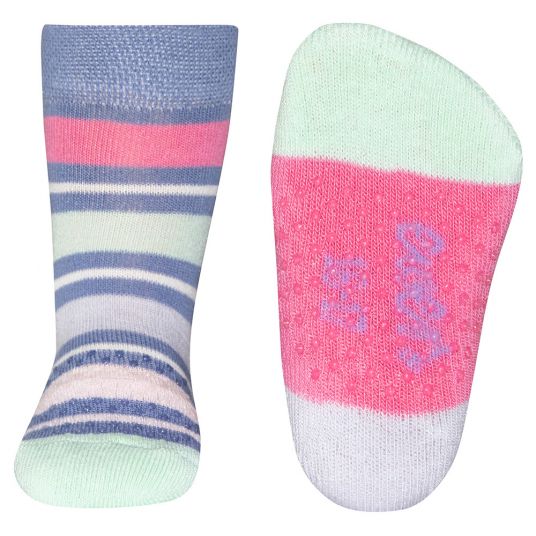 Ewers Crawling Socks - Stripes Blue Pink - Size 18/19