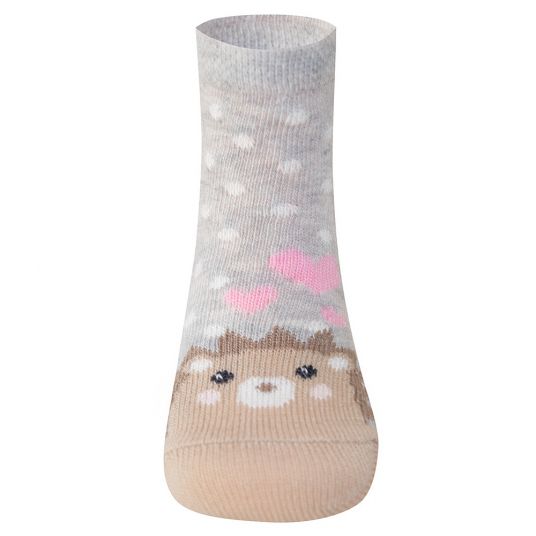 Ewers Socks 2 Pack - Hedgehog Pink Gray Melange - Gr. 16/17