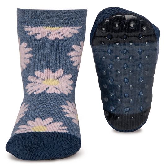 Ewers Socks Stoppi - Flower Grey Melange Pink - Size 19-20