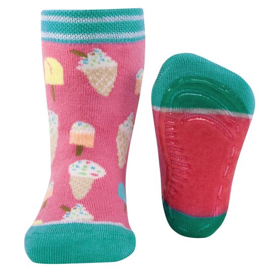 Ewers Socks Stoppi - Ice Cream Pink Green - Size 19-20