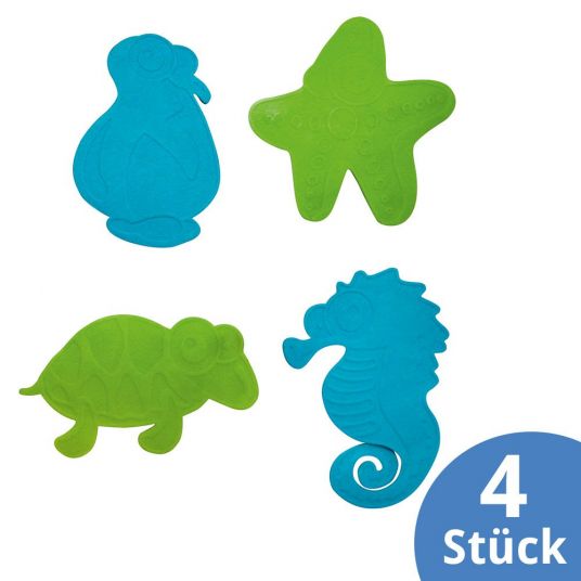 Fashy Bath sticker anti-slip with suction cups - Pack of 4 - Green Blue