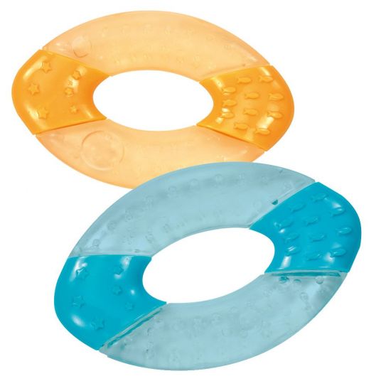 Fashy Cooling Bite Ring 2 Pack - Blue Orange