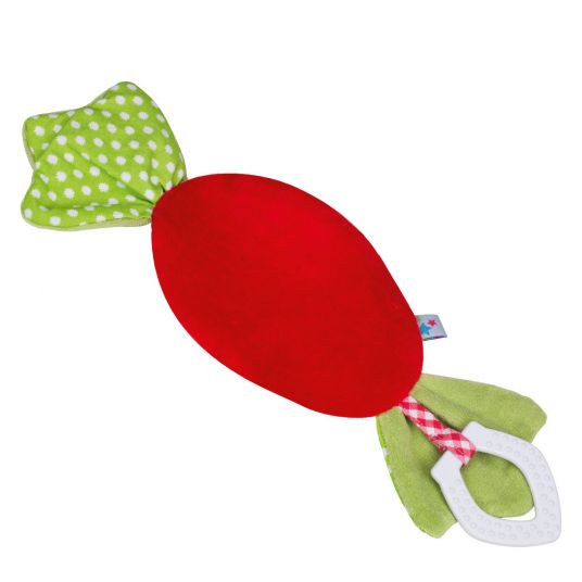 Fashy Snuffle cloth with teething ring - Candy - Red Green