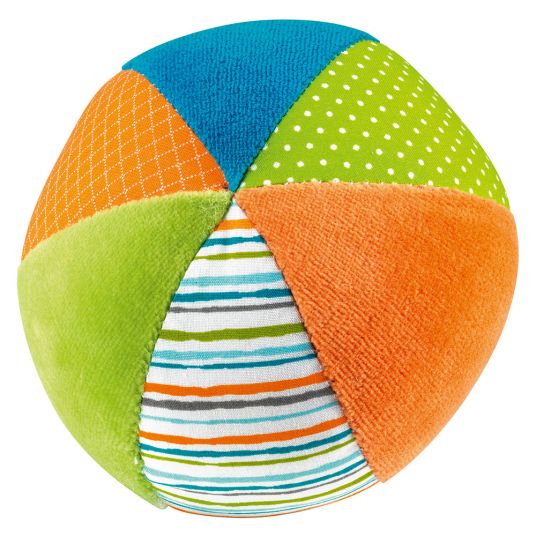 Fashy Fabric ball with rattle 10 cm - Green Orange