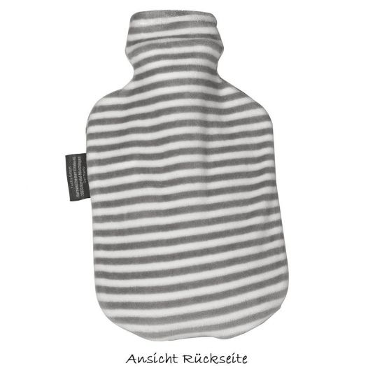 Fashy Hot water bottle 0.8 L with fleece cover - Lovable Donkey Grey