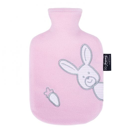 Fashy Hot water bottle 0.8 l with fleece cover - Pink