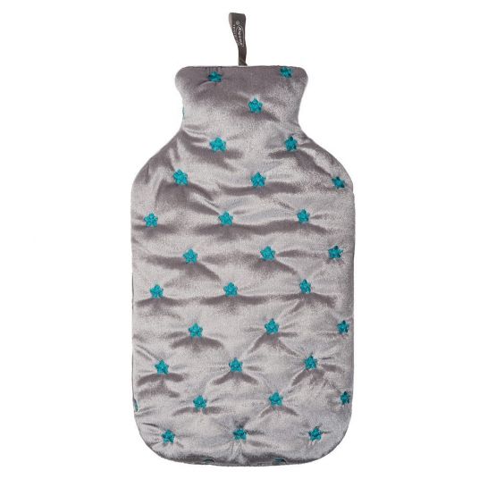 Fashy Hot water bottle 2,0 L with cuddly cover - Silver Stars