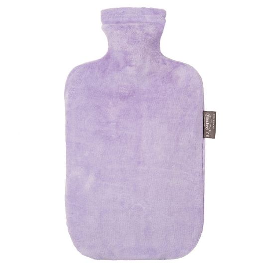 Fashy Wärmflasche 2,0 L mit Kuschelbezug - Violett