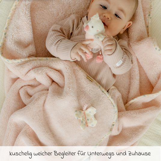 Fehn 2-piece set cuddly blanket + grasping toy bird 75 x 100 cm - feehnland