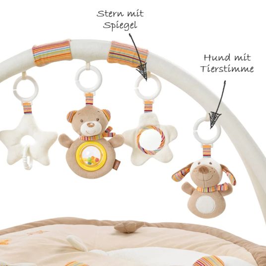 Fehn 3D activity blanket Teddy - Rainbow + FREE romper & shirt - Let's have a party