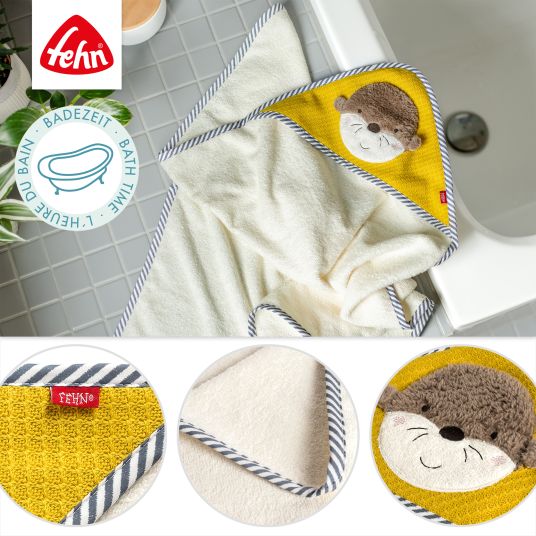 Fehn Hooded bath towel 80 x 80 cm - Otter