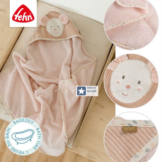 Fehn Hooded bath towel mouse 80 x 80 cm - feehnland