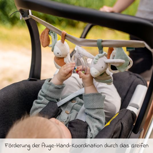 Fehn Kinderwagenkette mit Rassel & Quietsche - Esel & Schaf